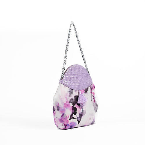 Lilac Sparkle Crossbody Clutch