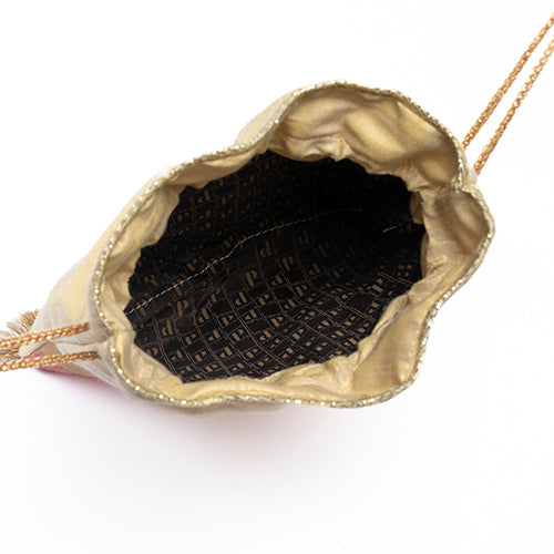 Glistening Golden Potli Bag